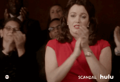 tv,hulu,clapping,applause,scandal,clap,mellie grant,applaud,bellamy young
