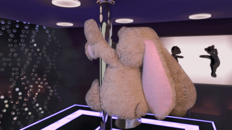 stripper,dancing,bunny,teddy bear,plushie,plush toy,stripper pole
