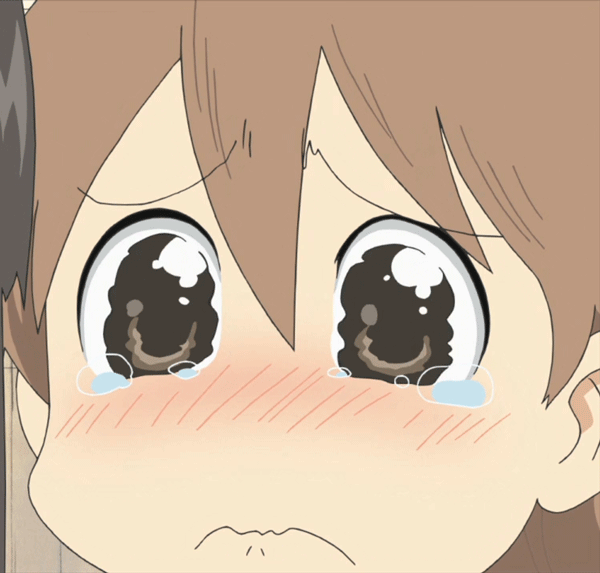 Animierte GIF: nichijou anime weinen.