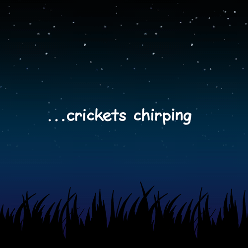 crickets chirping,cricket,silence,no response,dead silence
