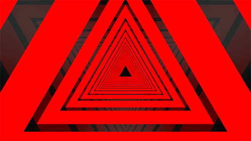 perfect loop,pyramid,loop,reflection,hallway,endless,blue,red,triangle