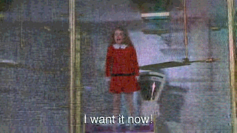 charlie and the chocolate factory,i want it now,veruca salt,movies,art,glitch,glitch art,declan ackroyd,databending,willy wonka,julie dawn cole
