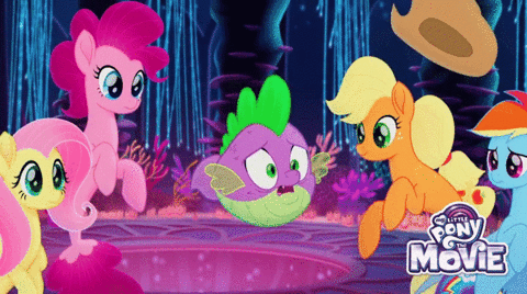 mlp,twilight sparkle,pinkie pie,rainbow dash,my little pony the movie,blowfish,my little pony,rarity,funny,movies,reaction,film,happy,fun,party,excited,omg,yay,spike,pony,woo,hooray,fluttershy,applejack