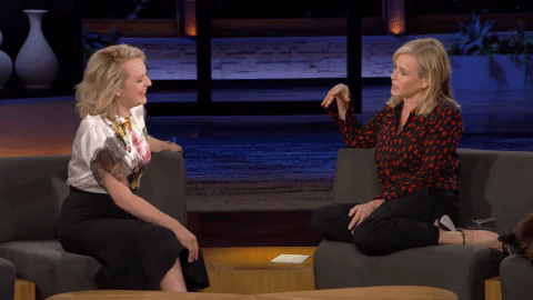 funny,laughing,serious,chelsea handler,different,elizabeth moss