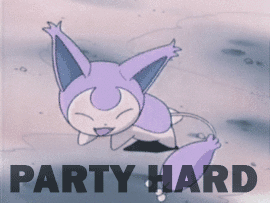 skitty,anime,pokemon,party hard,party cat,anime cat,what am i doing with my life