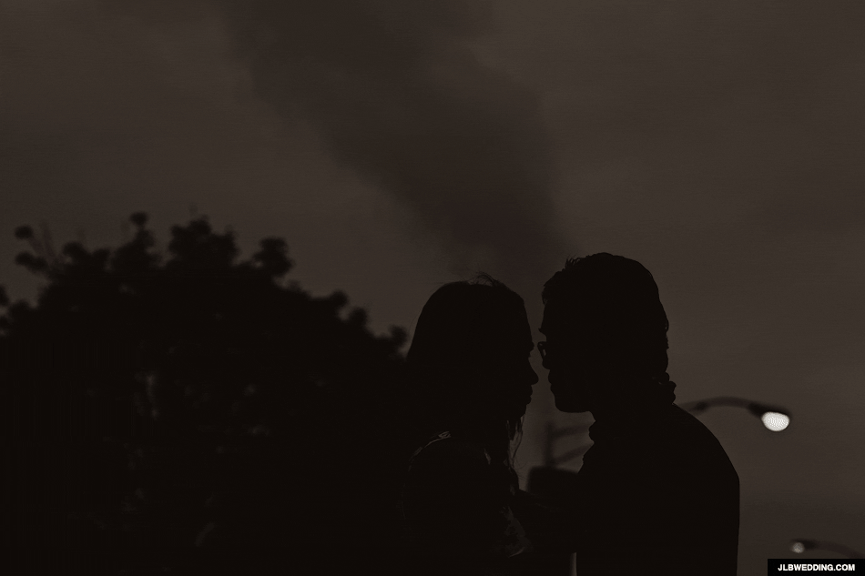 silhouette,animation,black and white,cinemagraph,couple,smoke,steam,detroit,engagement,post apocalyptic