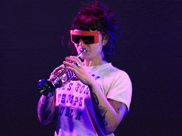 trumpet,cool,jillian fisher,wiggle,music,color light,moody reactions,very cool,toot toot,xo