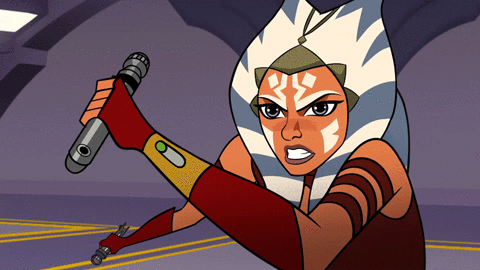 lightsaber,star wars,angry,battle,defend,forces of destiny,ahsoka,its on,the imposter inside