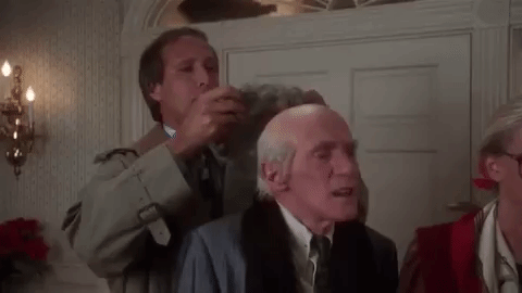 william hickey,chevy chase,christmas vacation,christmas movies,wig,national lampoons christmas vacation
