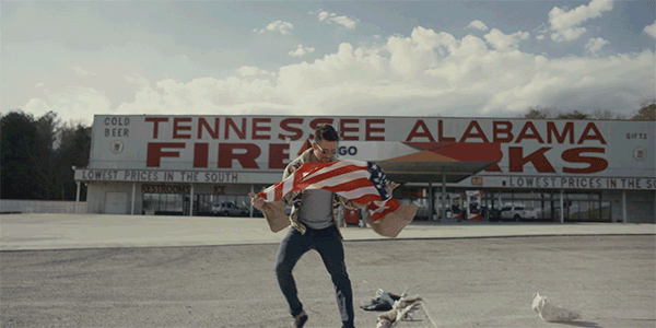 4th of july,dance,happy,dancing,music video,excited,usa,america,song,fireworks,sunglasses,flag,bus,road,florida,country,georgia,road trip,tennessee,south carolina,patriotic,jake owen,volkswagon,vw bus