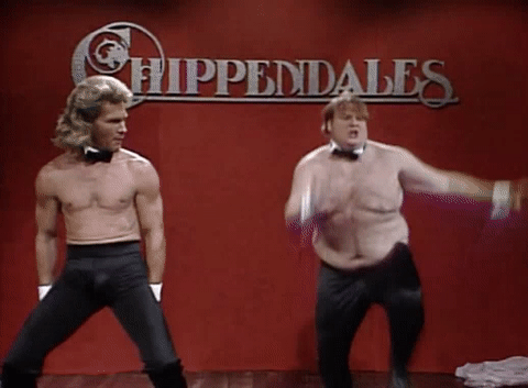 Chippendales anos 1990 patrick swayze GIF.