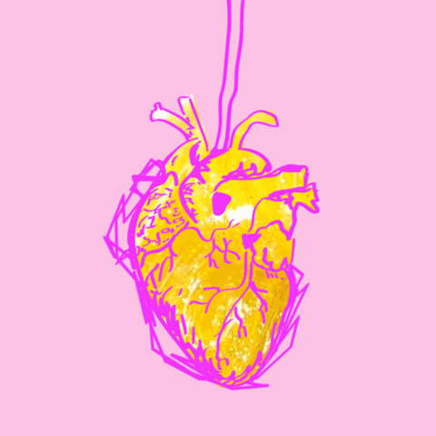 beating heart,love,animation,life,heart,pink,gold,experimental,breathing,beating,connection,value,pink heart