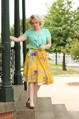 mint,skirt,fashion,style,reblog,yellow,outfit,floral,modcloth,somebody kill me please