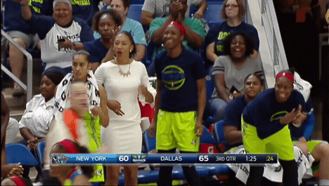 happy,excited,wings,hype,wnba,pumped,amped,dallas wings,bench reaction,lets go