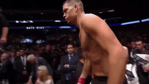 nate diaz,excited,fight,punch,ready,entrance,punching,ufc 202,hyped,warm up,walk in
