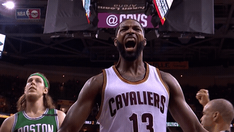 basketball,nba,excited,scream,playoffs,yelling,cleveland cavaliers,pumped,yell,cavs,nba playoffs,ahh,cavaliers,2017 nba playoffs,nbaplayoffs,pumped up,thompson,fired up,amped,eastern conference finals