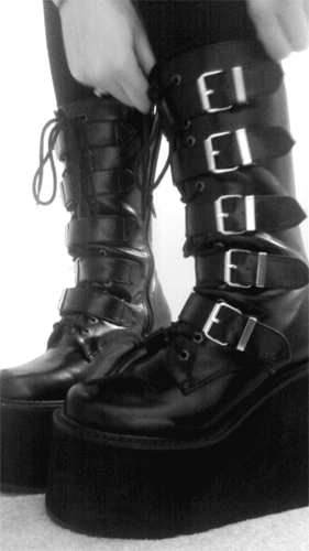 gothic,boots,tumblr,black,style,goth,creepers,platform boots