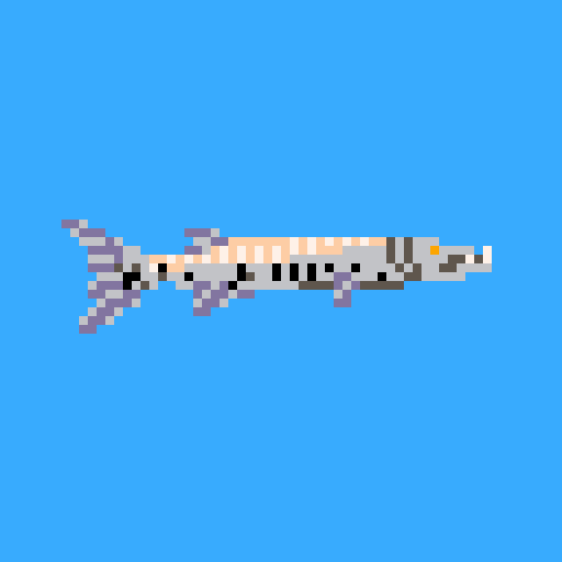 barracuda,pixel art,underwater,octobit,pixaki,amelie film