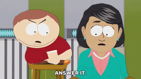 Animated GIF: farting eric cartman questioning.