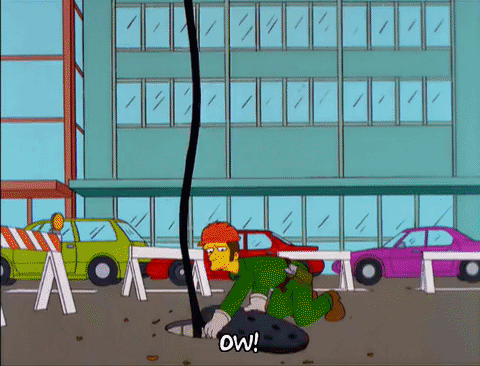 homer simpson,episode 6,season 11,homer,street,ouch,hit,oops,ow,otto mann,11x06