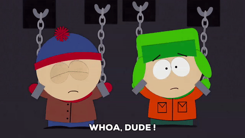 stan marsh,kyle broflovski,scared,kidnapped,chained