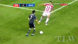 luis suarez,nutmeg,stoke city,cipriano,carling cup,football,soccer,goal,liverpool,premiership,curler
