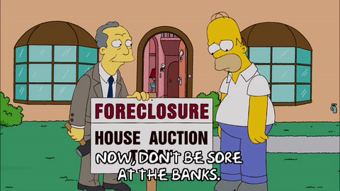 foreclosure,homer simpson,sad,season 20,episode 12,depressed,sign,auction,20x12,sullen