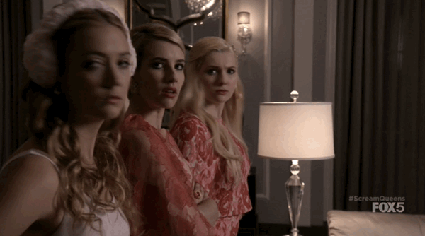 wtf,emma roberts,scream queens,annoyed,pilot,1x01,what fresh hell is this