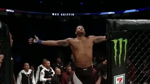 dance,smile,excited,fight,entrance,stretch,ufc 202,max griffin