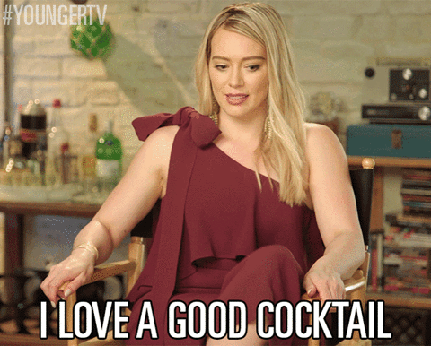 drinking,cocktails,hilary duff,drinks,tv land,tvland,cocktail,younger,youngertv,tvl,younger tv,serys queue