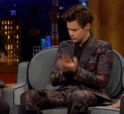 harry styles,clapping,applause,james corden,latelateshow,latelatestyles