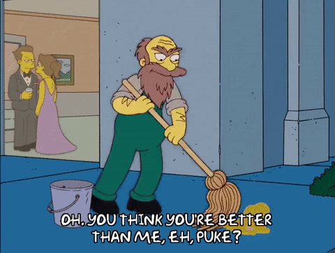 angry,episode 15,season 16,groundskeeper willie,16x15,complaining,gyrojet,shaking fist