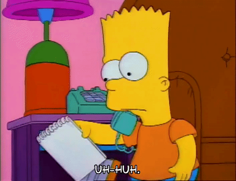 season 3,bart simpson,episode 1,talking,confused,3x01,phone call,notepad,simpsons