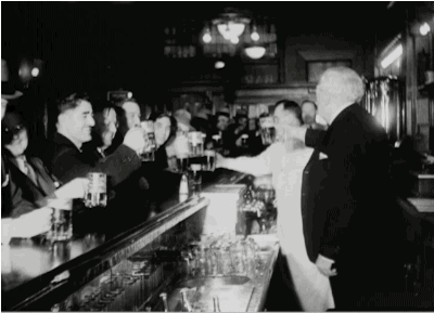 prohibition,beer,slainte,prost,national beer day,tavern,vintage,bar,cheers,1930s,toast,mug,pub,1933,drink up,prosit,21st amendment,archive