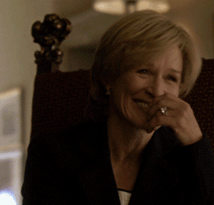 snickering,glenn close,patty hewes,reaction,evil laugh,damages,psychrophiles