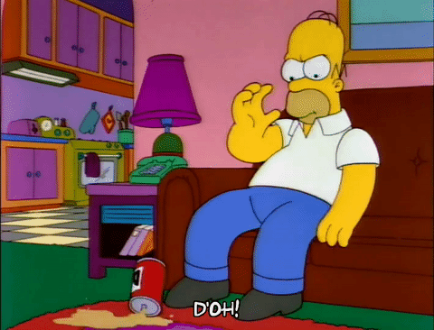 doh,homer simpson,oops,season 3,episode 18,beer,uh oh,3x18,spill