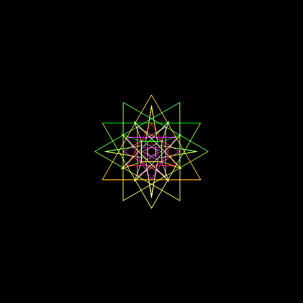 triangle,hexagram,rainbow color