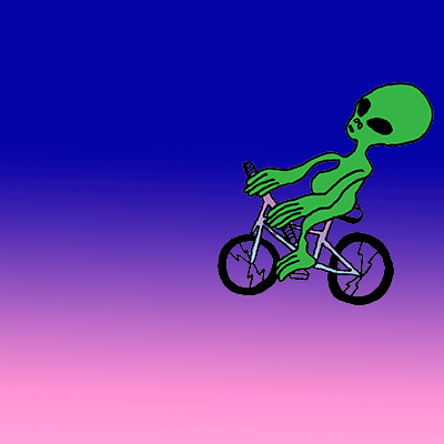 bicycle,alien,groduk boucar,flying bicycle