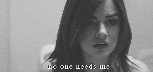 lonely,suicide,i need you,self harm,sad,pretty little liars,pll,alone,lucy hale,aria montgomery,i miss you,heartbreak,heartache,relatable quotes