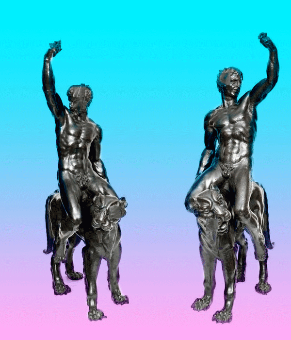 glitch art,vaporwave,statue,pixel8or,michaelangelo
