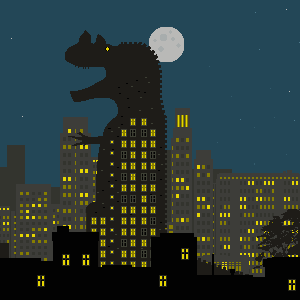 pixel art,brontosaurus,dinosaurs,panorama,cities