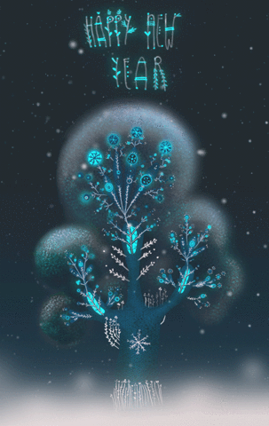 art,loop,snow,blue,winter,magic,tree,new year,glow,chemical sister,i cant hear you,lo pan