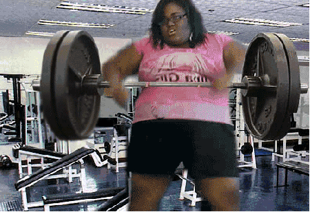 gym,big girl,dumbells,fast motion