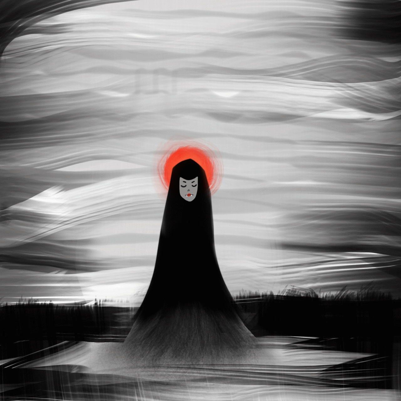 doodle,black and white,illustration,drawing,vampire,sketchbook,a girl walks home alone at night,autodesk