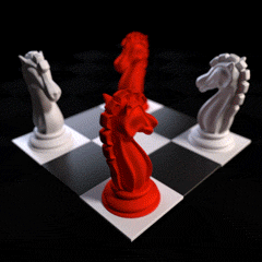 chess,knight,motion graphics,blender,cycles,b3d,bishop,pawn,rook,trxye,snow covered