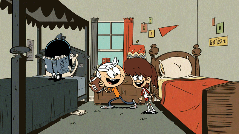 the loud house,nicktoons,animation,sports,football,cartoon,excited,nickelodeon,playing,jumpy