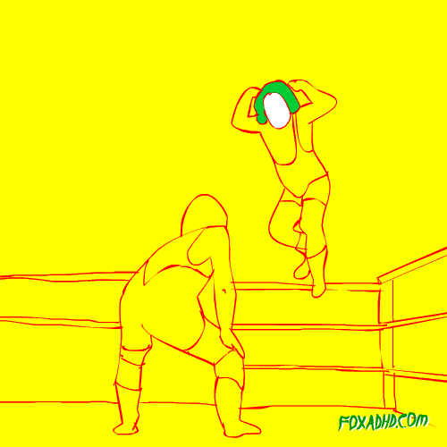 animation,fox,face,wrestling,red,humor,animation domination,punch,yellow,boxing,fox adhd,penelope gazin,green hair,animation domination high def,doink