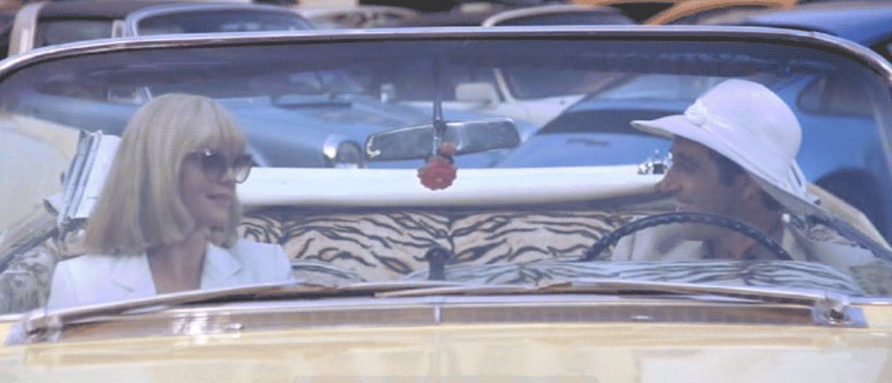 gangsta,al pacino,cocaine,druglord,movie,film,smile,man,car,woman,old,classic,70s,laughter,scarface,cuban,pacino