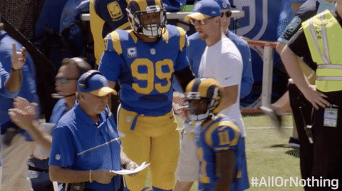 la rams,los angeles rams,football,nfl,jumping,amazon,pumped,all or nothing,watercolor animation