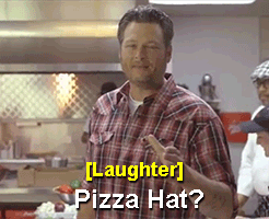 pizza,blake shelton,bloopers,pizza hut,sorry for the inconsistent font,havent ed in a while
